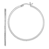 Diamond Fascination Diamond Mystique Sterling Silver Platinum-plated Diamond Round Hoop Earrings